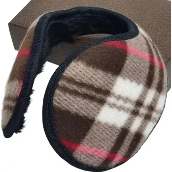 Zimní čelenka Zimní sluchátka na uši - kostka hnědá