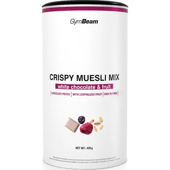 Anabolizér GymBeam Crispy Muesli Mix 420 g bílá čokoláda ovoce