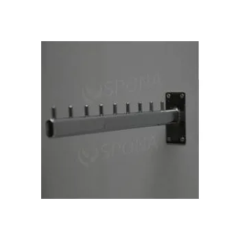 Prodejní regál WALL vodopád, 9 kolíčků, délka 400 mm, sklon 5°, chrom