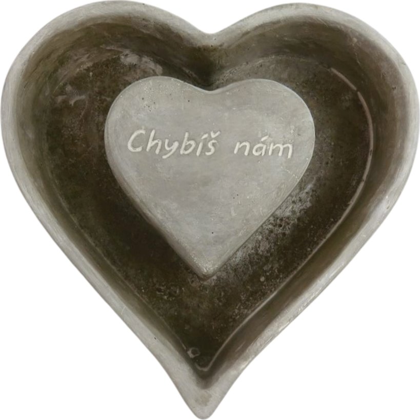 Květináč srdce s nápisem Chybíš nám 22 x 22 cm, (CZ)
