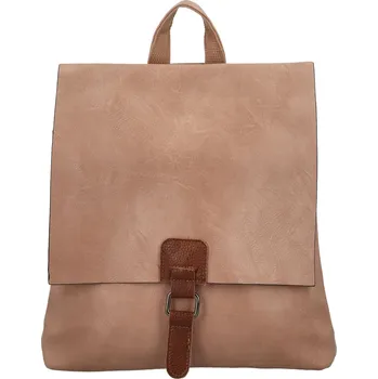 Stylový dámský koženkový kabelko-batoh Jeaneta, růžový