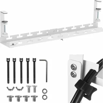 Dílenský stůl Organizér kabelů Maclean pod stůl, max. zatížení 5 kg, max. 728 mm, bílý, MC-103 W