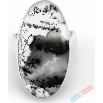 Prsten Velký stříbrný prsten (Ag 925/1000) s merlinitem QAA, vel. kamene cca 31 x 17 mm, RARITA (OD1214R)