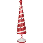 Vánoční dekorace kovový stromeček ve stylu Candy Cane – 13x49 cm