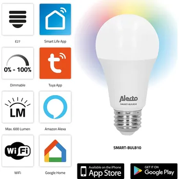 Žárovka Alecto SMART-BULB10 Chytrá barevná LED lampa s Wi-Fi
