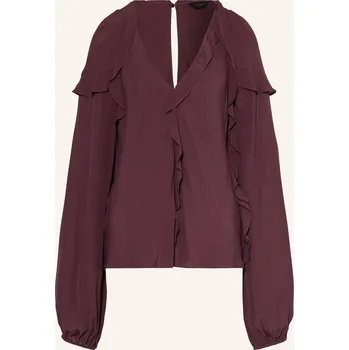 Dámská halenka Ted Baker Dámská Halenka Kayfa S Volánky, tmavě červená, 38