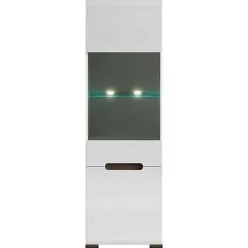 Obývací stěna Azteca Trio vitrína REG1W1D/19/6 Bílý/bílý lesk