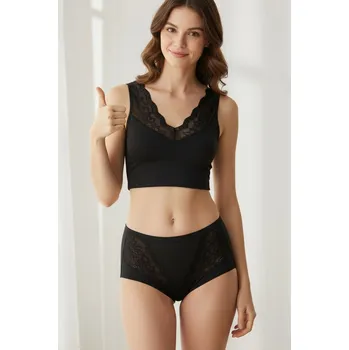 Kalhotky Cotonella Krajkové kalhotky s vysokým pasem bio bavlna Purity 663180