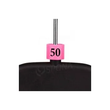 Ramínko Minireitery, značení na ramínka "50", růžová barva, černý potisk, 25ks