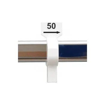 Věšák Velikostní jezdec, značení na štendr "50", bílý, černý potisk, 1ks