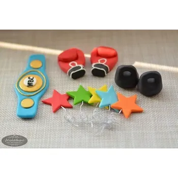 Jedlá dekorace na dort Boxerská sada – cukrové dekorace na dort