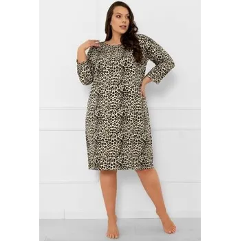 Dámská noční košile Noční košile Italian Fashion Kenia - viskóza Černo-béžová L