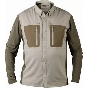 Rybářské oblečení Muškařská košile Traper Solar Pro Light Olive vel. S