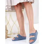 KOKA Shoes fashion Modré pantofle na klínku 508-2BL Velikost: 37