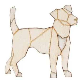 Brož Bewooden dřevěná brož Walking Lightdog Brooch