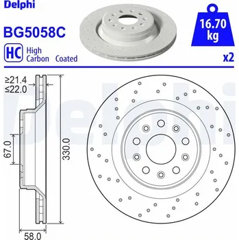 Brzdový kotouč DELPHI BG5058C Brzdový kotouč (BG5058C)
