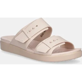 Dámské pantofle Pantofle Crocs Brooklyn Buckle Low dámské, růžová barva, na platformě, 211215 211215.6UR 39X, EUR 37/38