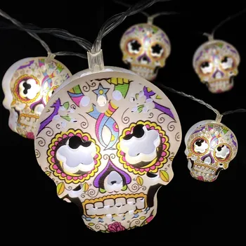 Party dekorace Svítící girlanda Lebky Muertos 165cm LED