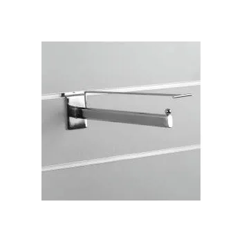 Prodejní regál SLAT rovné rameno s hrazdou, délka 400 mm, chrom