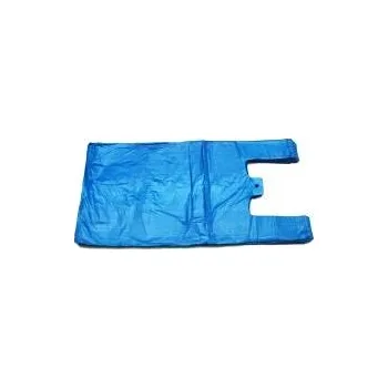 Nákupní taška Mikrotenová taška HDPE, nosnost 15 kg, 33+20 x 69 cm, modrá, 100 ks