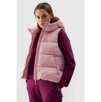 Dámská vesta Dámská péřová vesta s výplní ze syntetického peří 4F - růžová velikost XS růžová