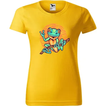 Dámské tričko DOBRÝ TRIKO Dámské tričko s potiskem Žabka Barva: Žlutá, Velikost: S
