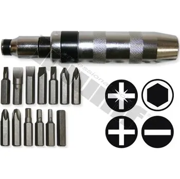 Šroubovák Rázový šroubovák 1/2" s 13 bity PH, PZ, PL, INB, 14 kusů