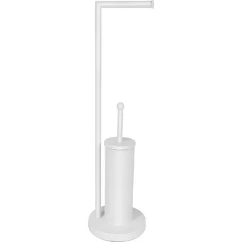 WC štětka Erga 104, držák na toaletní papír a toaletní kartáč 19x19x72 cm, bílý matný, ERG-SEP-10STOLAZ104WH