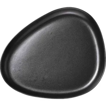Talíř Servírovací talíř CURVE 35 cm, černá, kamenina, LIND DNA