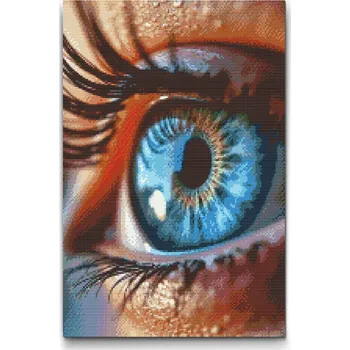 Diamantové malování Diamantové malování - Nebesky modré oko Velikost: 40x60cm, Rámování: Pouze srolované plátno, Diamanty: Čtvercové