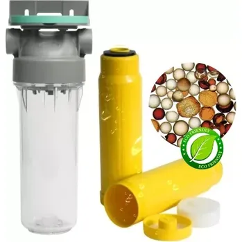 vodní filtr Průsvitné filtrační pouzdro s odvzdušňovacím ventilem ECO 1“ - 10“/2,5" a vložkou na železo, mangan, amoniak a tvrdost vody (FILTRAČNÍ POUZDRA)