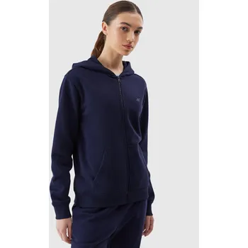 Dámská mikina Dámská tepláková rozepínací mikina s kapucí 4F - tmavě modrá velikost M modrá