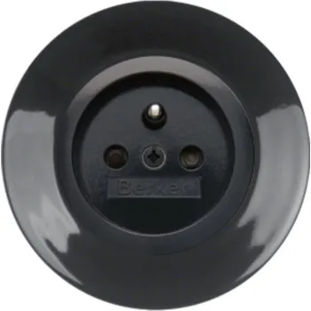 Elektrická zásuvka Zásuvka Berker 1930 porcelán černá kompletní