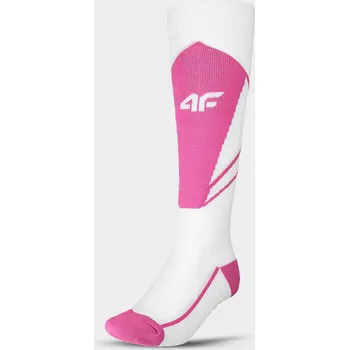 Dámské ponožky Dámské lyžařské ponožky 4F velikost 35-38 white / pink