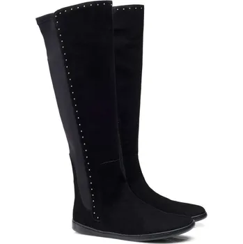 Dámské kozačky ZAQQ QATCH Shine velours black 37-44 VELUR/NAPPA Broušená kůže, hlazená podšívka Černá 43