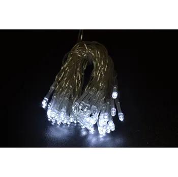 Vánoční dekorace PRC Vánoční osvětlení 50 LED bílé na baterie BD, bateriové