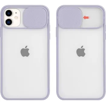 Pouzdro na mobilní telefon Silikonový obal s posuvným krytem na fotoaparát pro iPhone X/XS Barva: Fialová