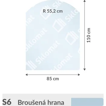 Zrcadlo S6 sklo pod kamna 10mm 85 x 110 cm
