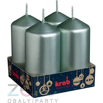 Svíčka Svíčka adventní 40x80 mm (4 ks) - mátová (kov)
