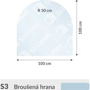 Zrcadlo S3 sklo pod kamna 12mm 100 x 100 cm
