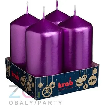 Svíčka Svíčka adventní 40x80 mm (4 ks) - fialová (kov)
