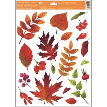 Okenní dekorace Anděl Okenní fólie Podzimní listí s javorovými listy 42 x 30 cm