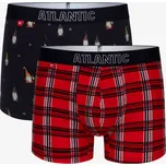Pánské boxerky s vánočním motivem ATLANTIC 2-Pack velikost M red/navy