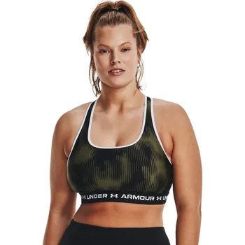 Podprsenka Dámská sportovní kompresní podprsenka Under Amour Crossback Mid Print velikost L marine od green