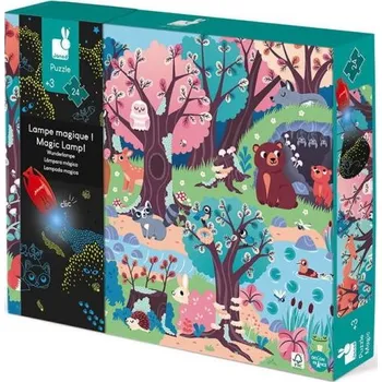 puzzle pro nejmenší Janod Magické puzzle s baterkou Les