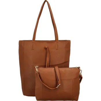 Kabelka Stylový dámský koženkový set kabelek Kenza, hnědý