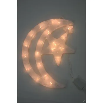 Vánoční dekorace PRC VÁNOČNÍ OSVĚTLENÍ OBRYS MĚSÍC 30CM TEPLE BÍLÝ