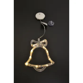 Vánoční dekorace Závěsné bateriové vánoční osvětlení do okna zvonek teple bílý