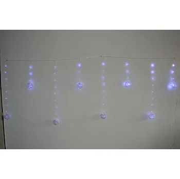 Vánoční dekorace Venkovní vánoční osvětlení, závěs, koule - bílé - 196 led