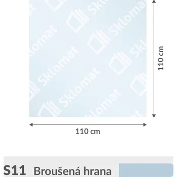 Zrcadlo S11 sklo pod kamna 8mm 110 x 110 cm